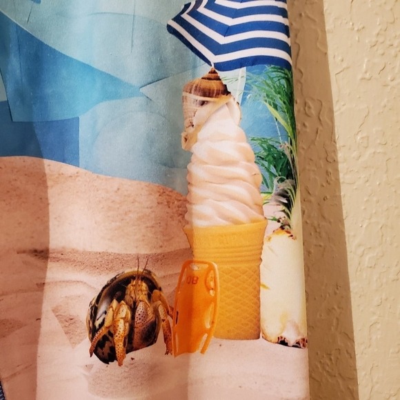 Reebok Leggings Womens Size XSmall Blue Ocean Theme Stretch Gym Yoga Beach - Picture 4 of 7